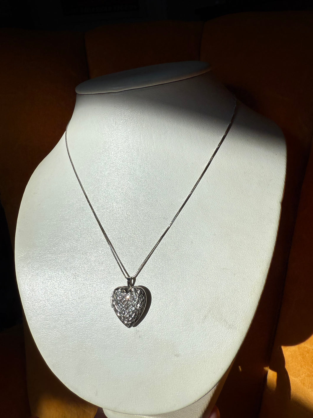 Heart Locket Sterling Silver Necklace 18”