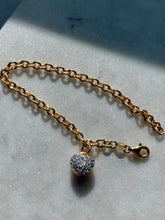 Load image into Gallery viewer, Italian Gold Vermeil CZ Heart Bracelet 7.5”
