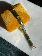 Load image into Gallery viewer, Green Jade Gold Vermeil Bracelet
