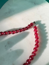 Load image into Gallery viewer, Sterling Silver Maroon Bead Necklace 18”
