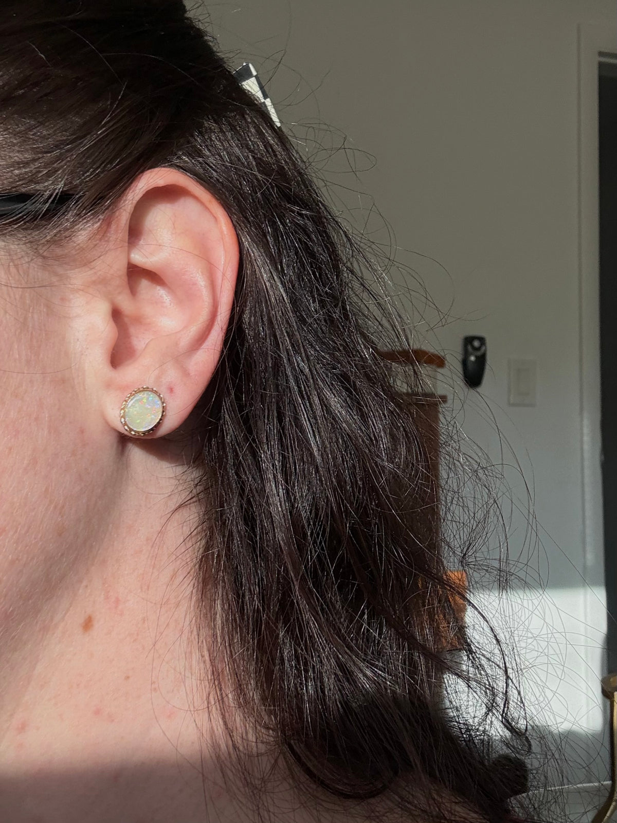 Vintage 14k Gold Opal Earrings
