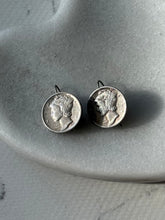Load image into Gallery viewer, Vintage 1942 Silver Dime Earrings
