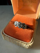Load image into Gallery viewer, Sterling Silver Rose Ring Size 9.5

