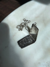 Load image into Gallery viewer, Antique Etched Locket Sterling Silver Necklace 19.5”
