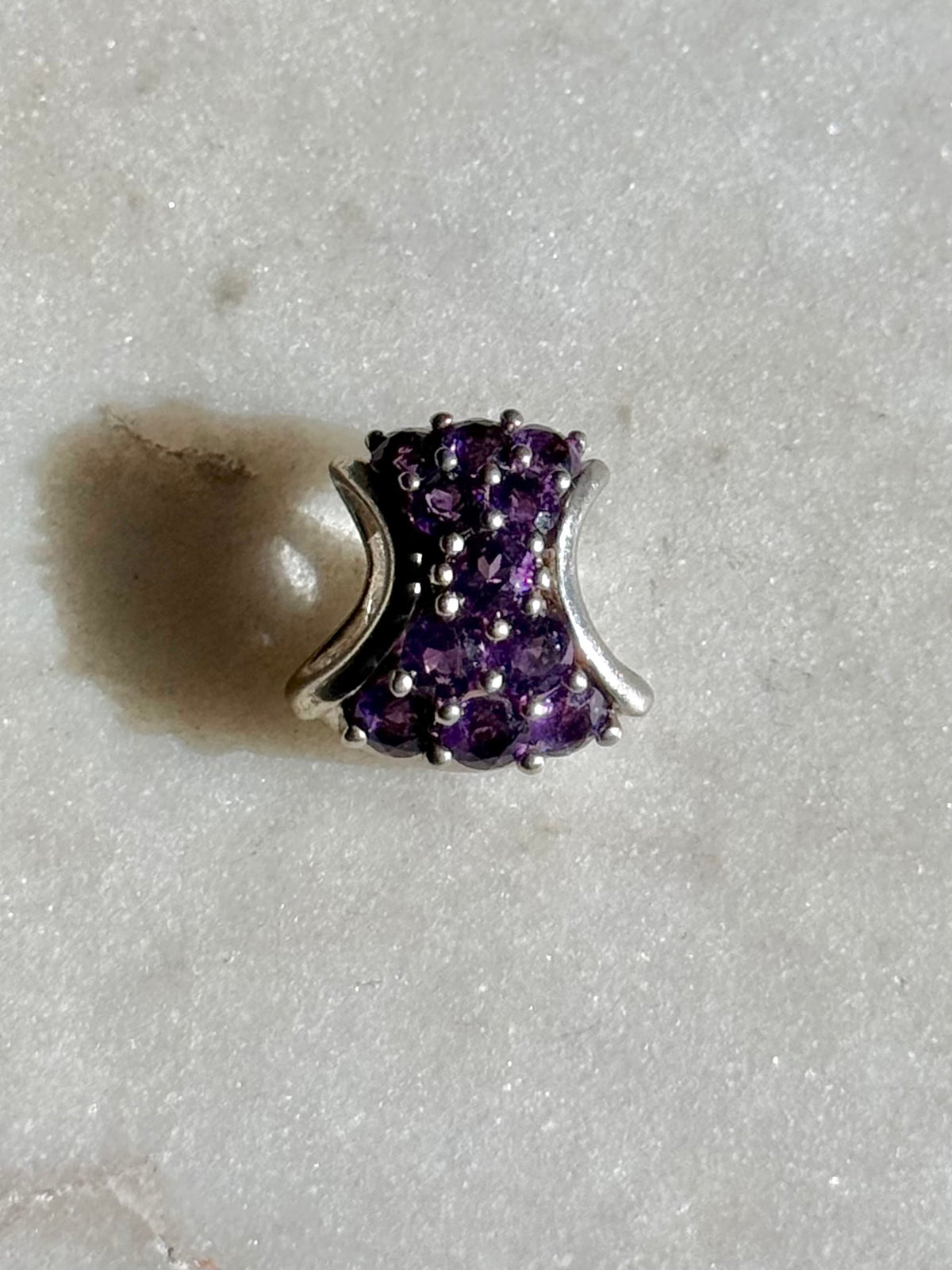 Amethyst Sterling Silver Slider Charm