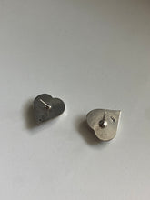 Load image into Gallery viewer, Vintage Sterling Silver Heart Post Back Earrings
