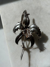 Load image into Gallery viewer, Mexican Vintage Orchid Flower Sterling Silver Brooch
