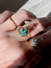 Load image into Gallery viewer, Early 1900s 14k Gold Turquoise Cabochon Cross Ring
