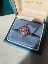 Load image into Gallery viewer, y2k Pink Glass Sterling Silver Ring Size 8
