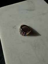 Load image into Gallery viewer, Gold Vermeil Red Blue Stone Ring Size 9.25
