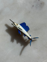Load image into Gallery viewer, Vintage Sailfish Enamel Sterling Silver Brooch
