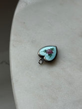 Load image into Gallery viewer, Vintage Guilloche Enamel Sterling Heart Charm
