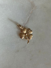Load image into Gallery viewer, Four Leaf Clover 14k Gold Mini Charm
