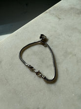 Load image into Gallery viewer, Heart Charm Sterling Snake Bracelet 7.25”
