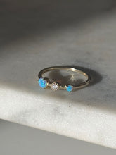 Load image into Gallery viewer, Gold Vermeil Opal Thin Stacker Band Size 8.25
