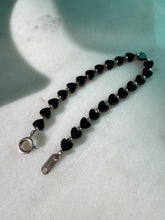 Load image into Gallery viewer, Black Onyx Heart Sterling Silver Bracelet 7”
