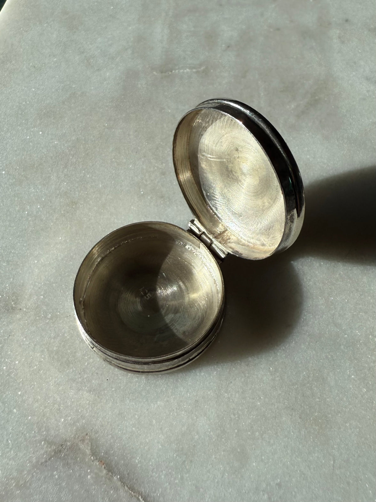 Etched Sterling Silver Stash Container