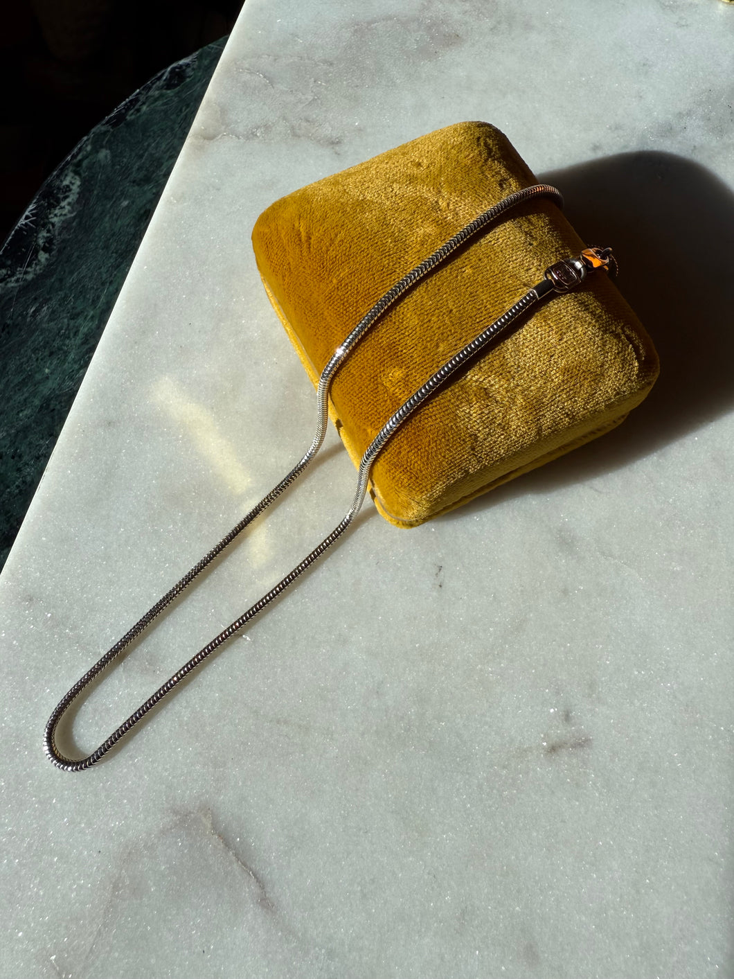 USA Pure Silver Rounded Snake Chain 16.5”