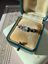 Load image into Gallery viewer, Garnet &amp; Moonstone Sterling Silver Ring Size 7
