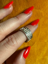 Load image into Gallery viewer, Greek Key Solid Sterling Silver Ring Size 7

