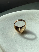 Load image into Gallery viewer, Vintage 10k Yellow Gold Heart Ring Size 6.25
