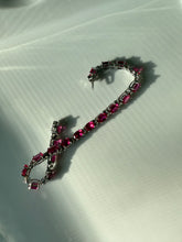 Load image into Gallery viewer, Pink Sterling Silver Tennis Bracelet 7.25”

