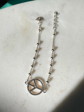 Load image into Gallery viewer, Peace Sign Sterling Silver Bracelet 7.5”
