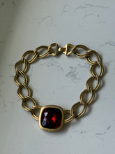 Load image into Gallery viewer, Kenneth J Lane Chunky Vintage Red Goldtone Collar 15”
