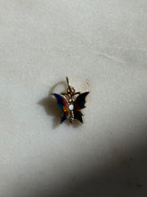 Load image into Gallery viewer, Vintage Enamel Butterfly 14k Gold Butterfly
