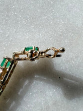 Load image into Gallery viewer, Emerald &amp; Diamond 10k Gold Tennis Bracelet 7”
