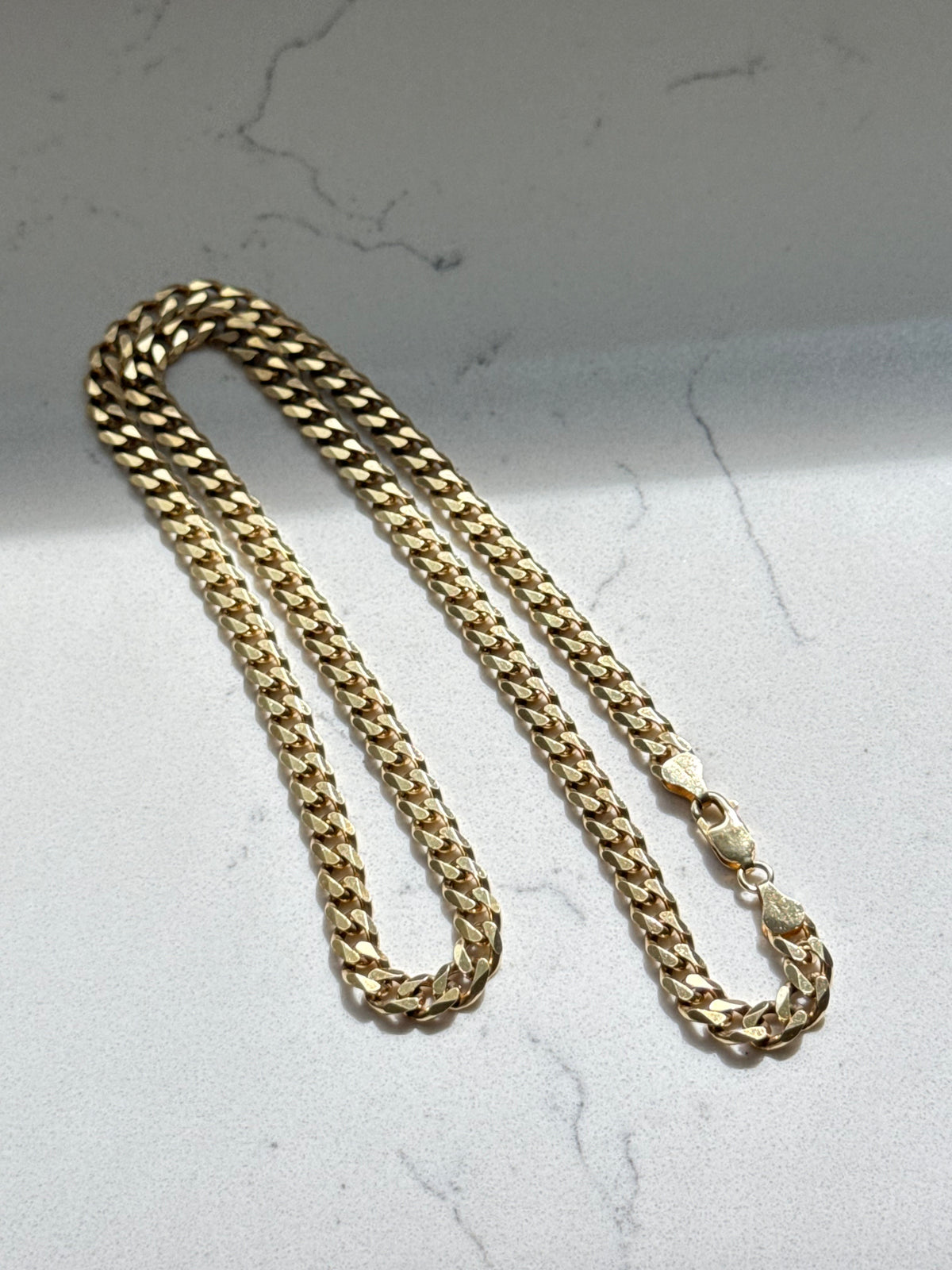 Italian Gold Vermeil Cuban Curb Link Chain 24”