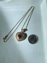 Load image into Gallery viewer, Chunky Red Heart Gold Vermeil Necklace
