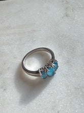 Load image into Gallery viewer, Blue Cabochon Sterling Silver Ring Size 8.25
