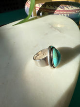 Load image into Gallery viewer, Turquoise Chunky Sterling Silver Ring Size 7

