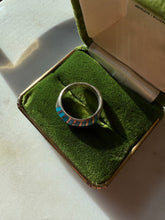 Load image into Gallery viewer, Turquoise Inlay Sterling Silver Ring Size  7.5
