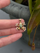 Load image into Gallery viewer, Solid 14k Yellow Gold Emerald Diamond Frog Pendant
