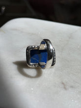 Load image into Gallery viewer, Vintage Blue Lapis Sterling Silver Ring Size 8
