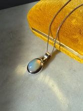 Load image into Gallery viewer, Simulated Opal Sterling Silver Necklace 18”
