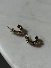 Load image into Gallery viewer, Mini Gold Vermeil Multistone Half Hoops
