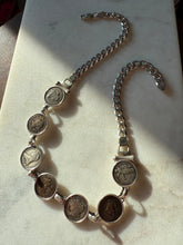 Load image into Gallery viewer, Vintage Sterling Silver Coin Necklace 16”

