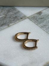 Load image into Gallery viewer, Vintage BH 14k Yellow Gold Dangle Hoop Earrings
