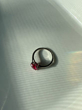 Load image into Gallery viewer, Synthetic Ruby Sterling Silver Solitaire Ring Size 8.5
