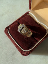 Load image into Gallery viewer, Vintage Two-Toned Solid 14k Gold Diamond Buckle Ring Size 5
