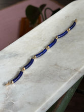 Load image into Gallery viewer, Lapis 14k Yellow Gold Bracelet 7.25”
