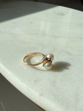 Load image into Gallery viewer, Toi et Moi Pearl &amp; Ruby 14k Yellow Gold Size 6
