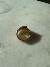 Load image into Gallery viewer, Vintage Two-Toned Solid 14k Gold Diamond Buckle Ring Size 5
