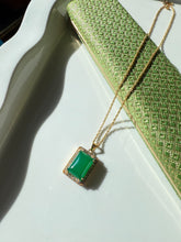 Load image into Gallery viewer, Chrysoprase &amp; CZ Gold Vermeil Necklace 18”
