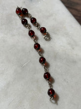 Load image into Gallery viewer, Red Bead Sterling Silver Bracelet 7.5”
