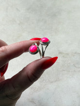 Load image into Gallery viewer, Vintage Pink Opal Sterling Silver Bypass Ring Size 8.25
