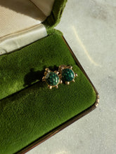 Load image into Gallery viewer, Green Enamel Turtle 14k Gold Push Back Earrings
